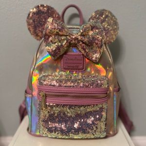 Disney Pink Lounge Fly Backpack with Sequins